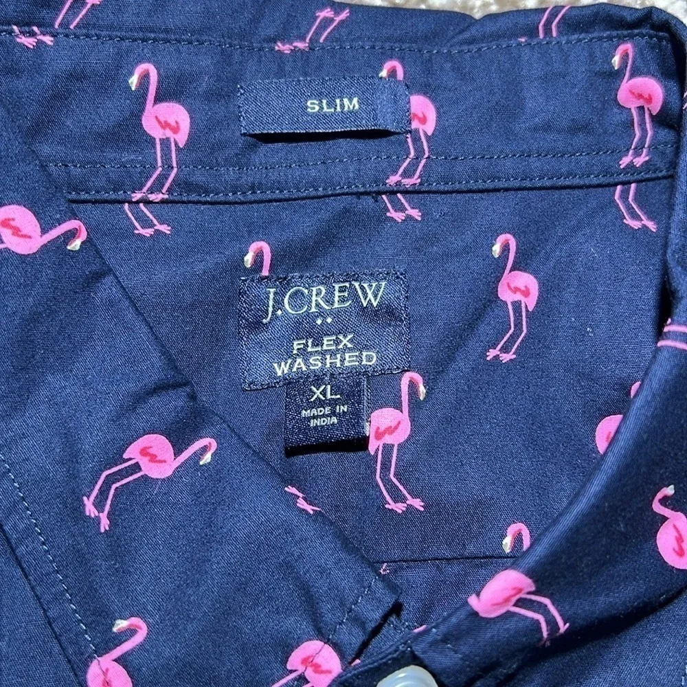 J Crew Flamingo Print Shirt Novelty